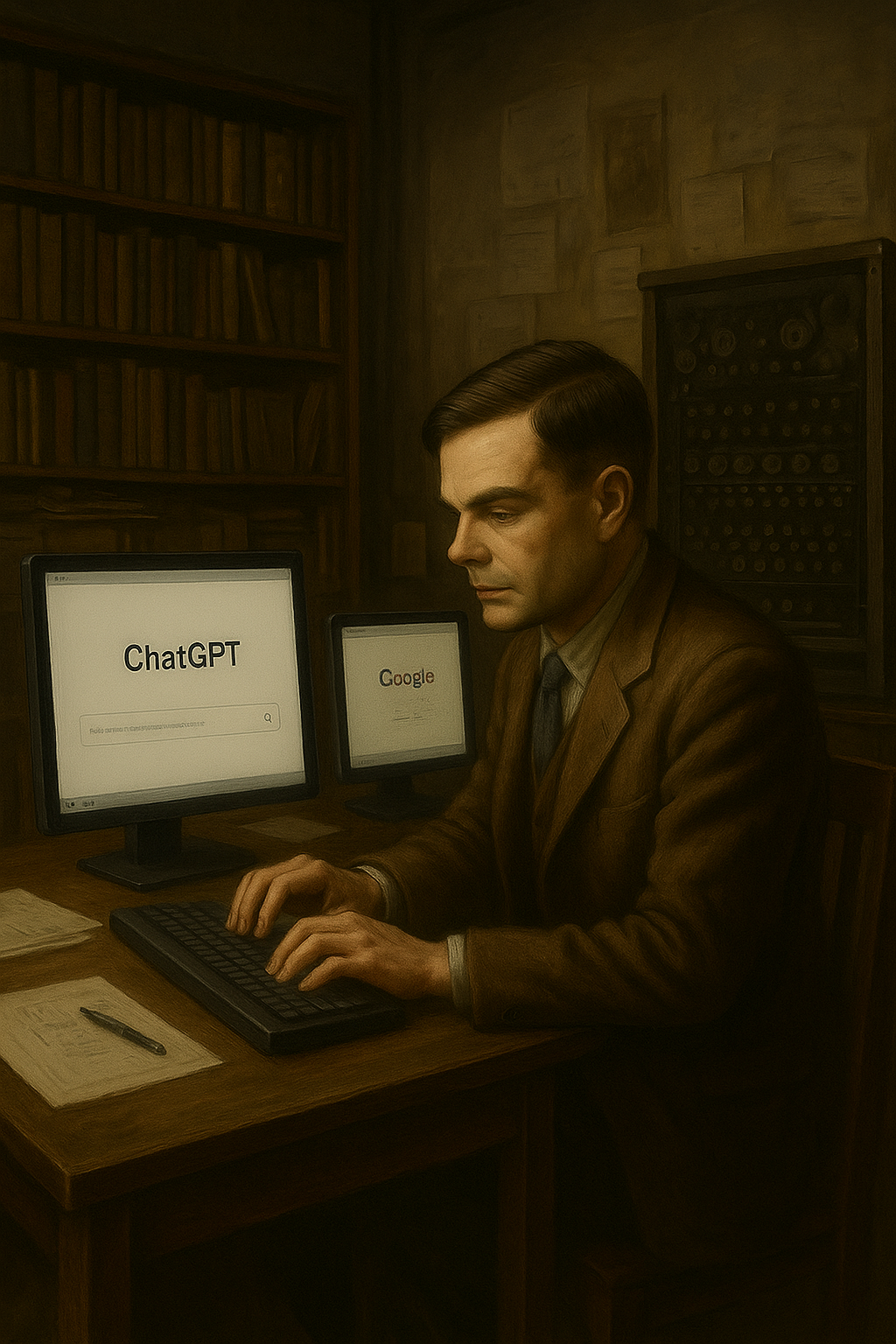 Alan Turing using ChatGPT